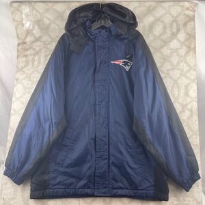NFL New England Patriots Hooded Jacket Navy Black Mens Medium L04280-PAT